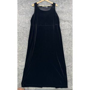 Croft & Barrow Dress Womens M Black Velvet Stretch VTG 90s Y2K Maxi Sleeveless